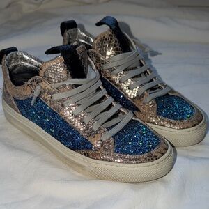 P448 Shoes Leather Size 38 Made In Italy Women's Fashion Sneakers Pre Owned